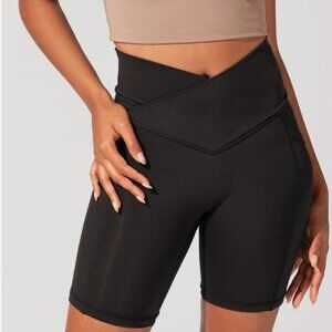 POPFLEX Crisscross Hourglass Biker Short - Black 2X